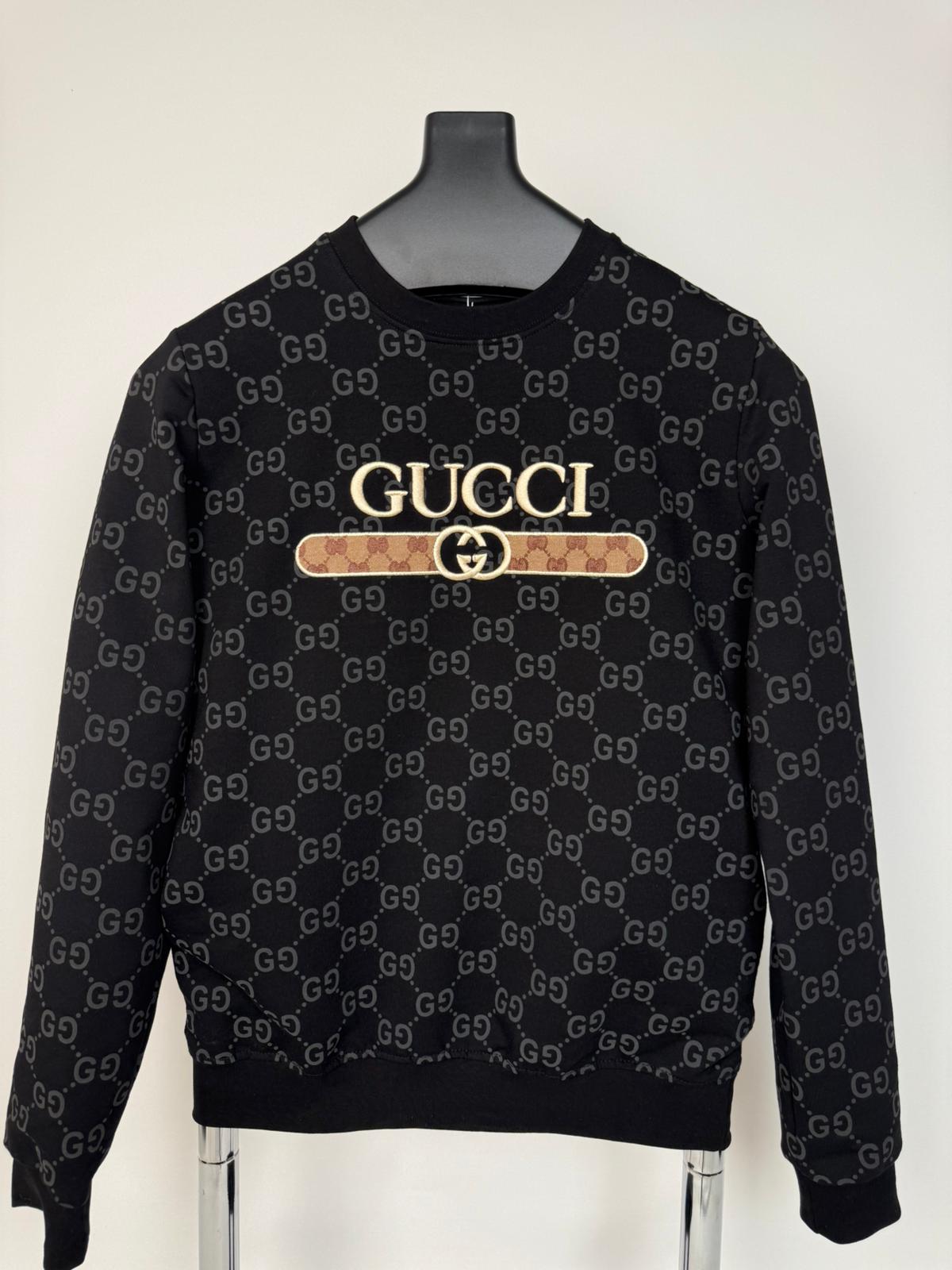 Gucci Siyah Nakış Baskılı Sweatshirt