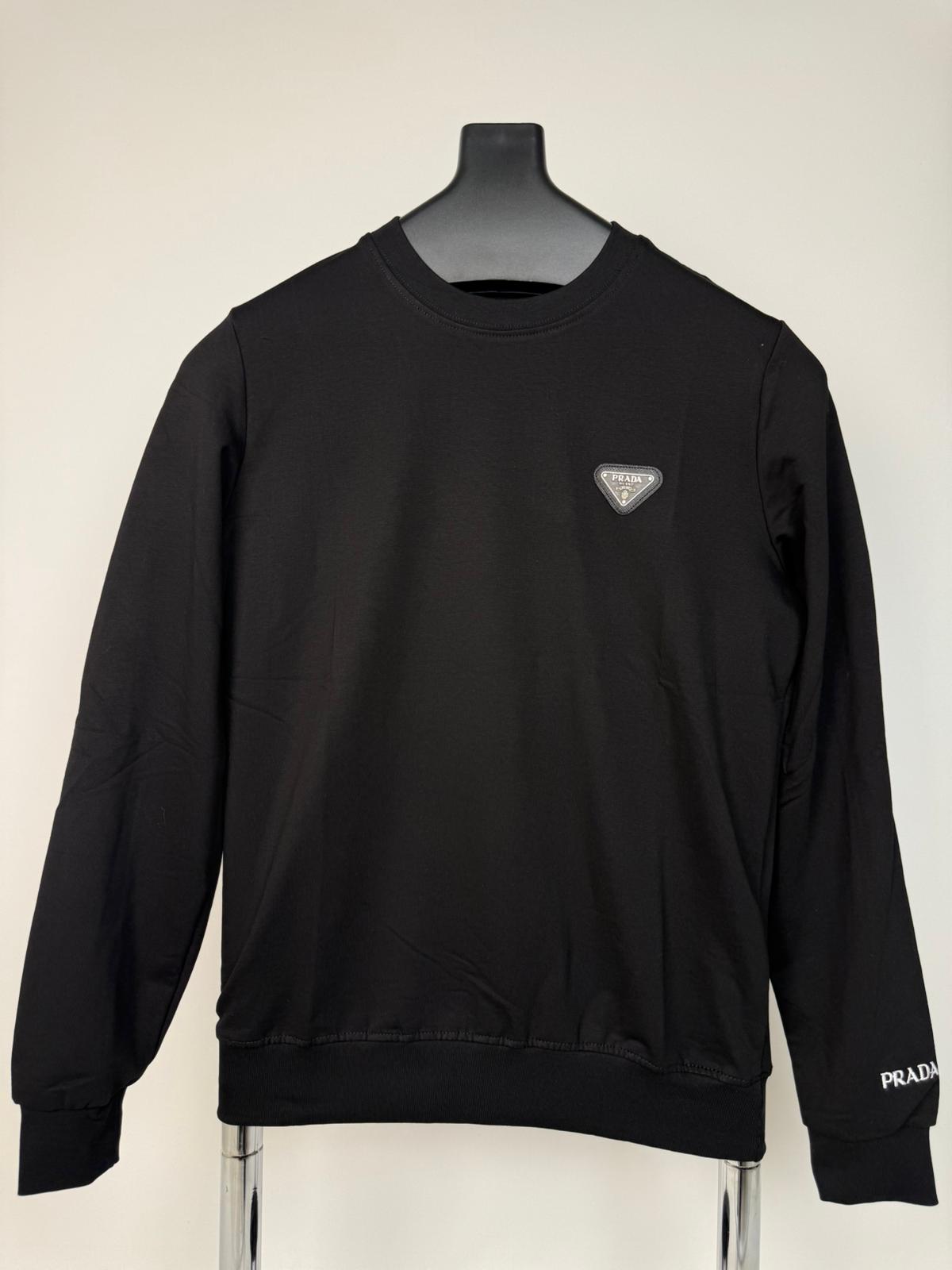 Prada Kol Nakışlı Siyah Sweatshirt