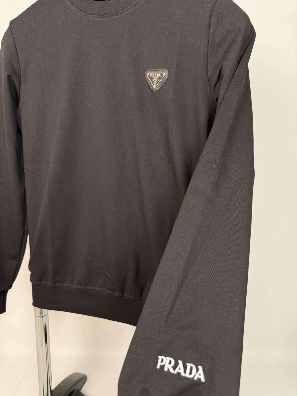 Prada Kol Nakışlı Siyah Sweatshirt - Görsel 2