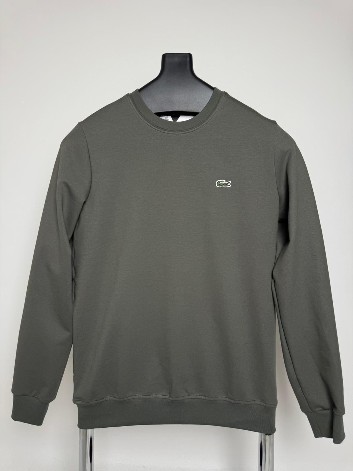 Lacoste Kol Nakış Haki Sweatshirt