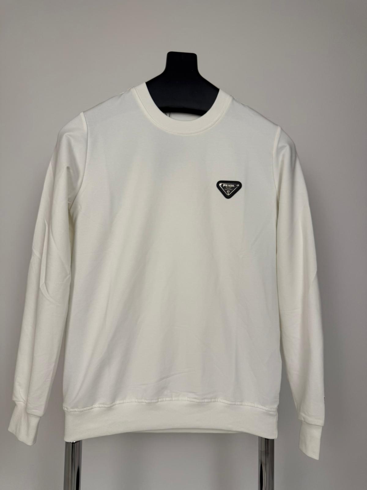 Prada Kol Nakışlı Beyaz Sweatshirt