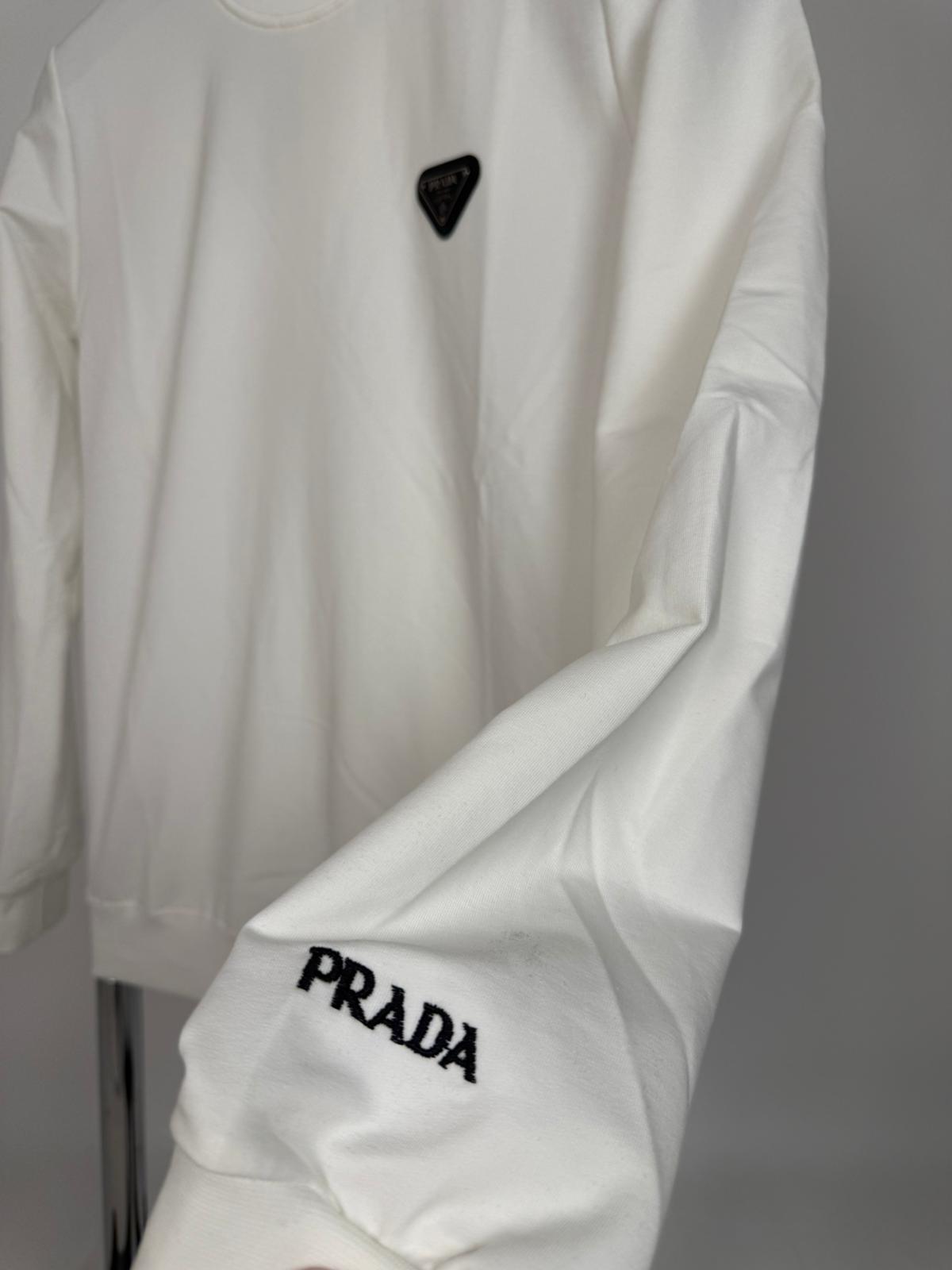 Prada Kol Nakışlı Beyaz Sweatshirt - Görsel 2