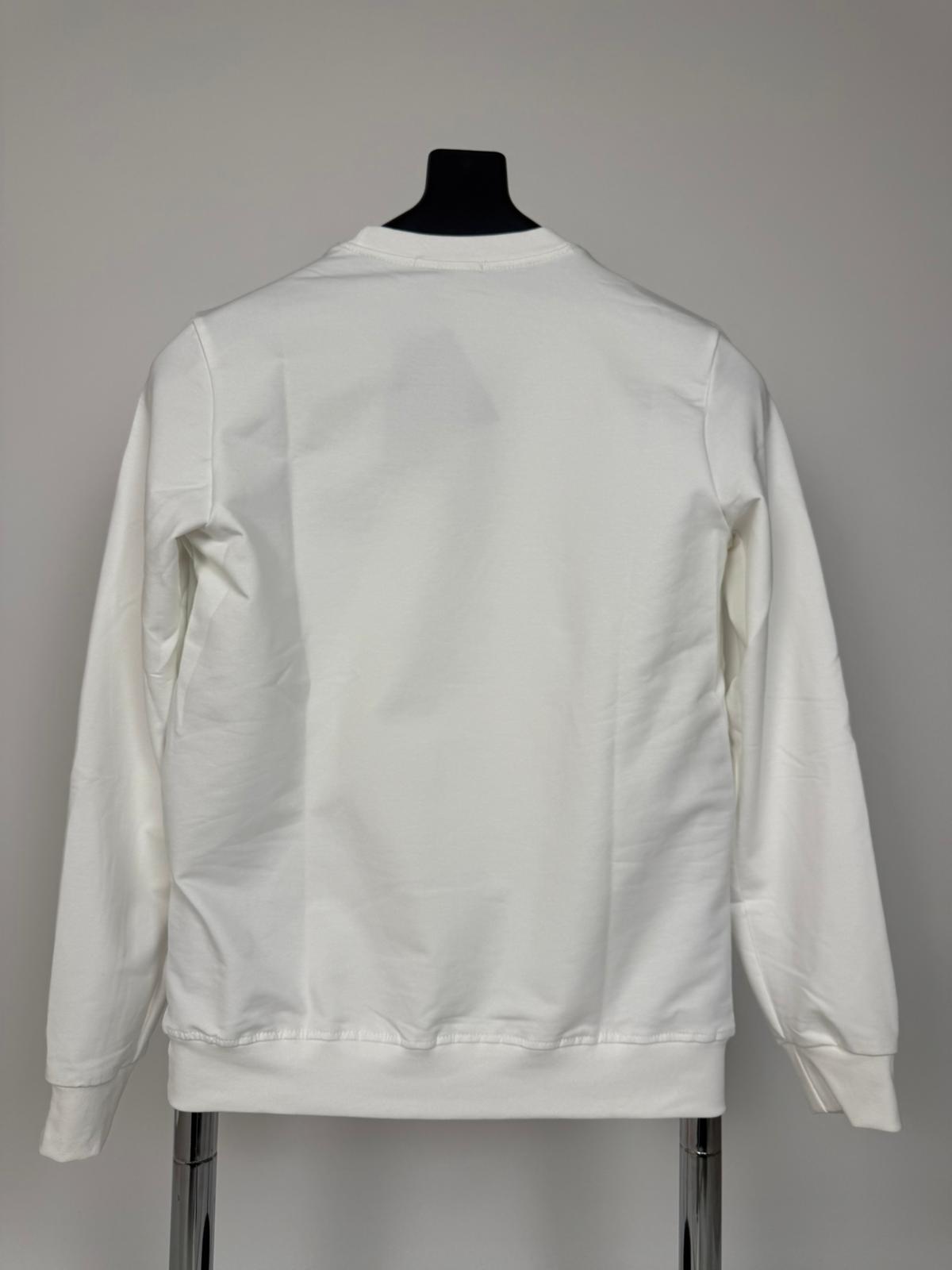 Prada Göğüs Baskılı Kol Nakış Beyaz Sweatshirt - Görsel 3