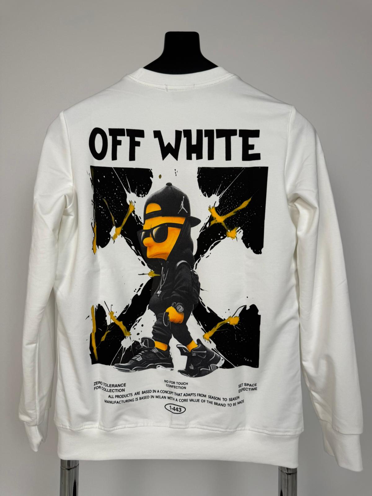 Off-White Simpson Baskılı Beyaz Sweatshirt - Görsel 2