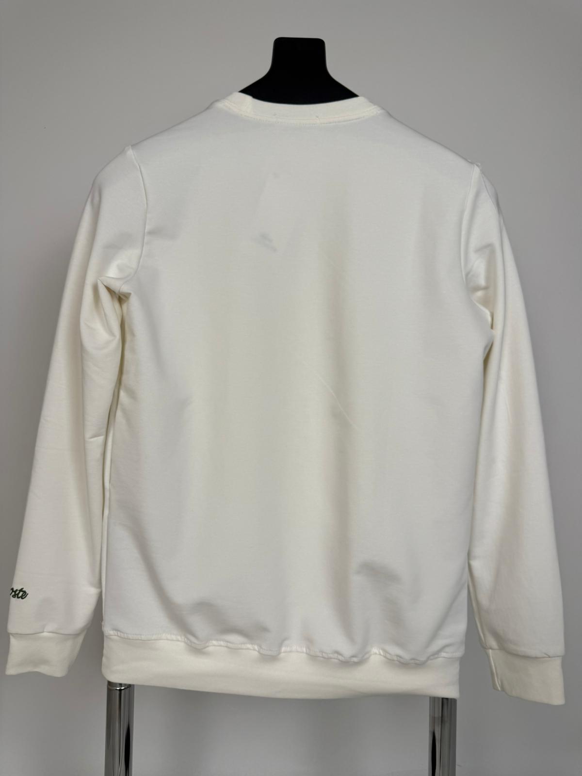 Lacoste Kol Nakış Beyaz Sweatshirt - Görsel 3