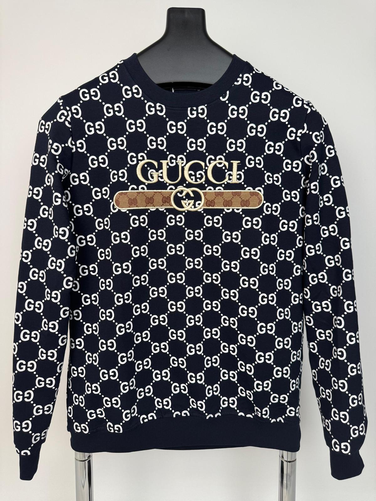 Gucci Lacivert Nakış Baskılı Sweatshirt