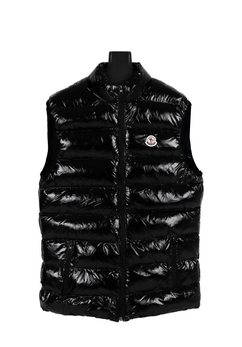 Moncler Siyah Parlak Yelek - Görsel 1