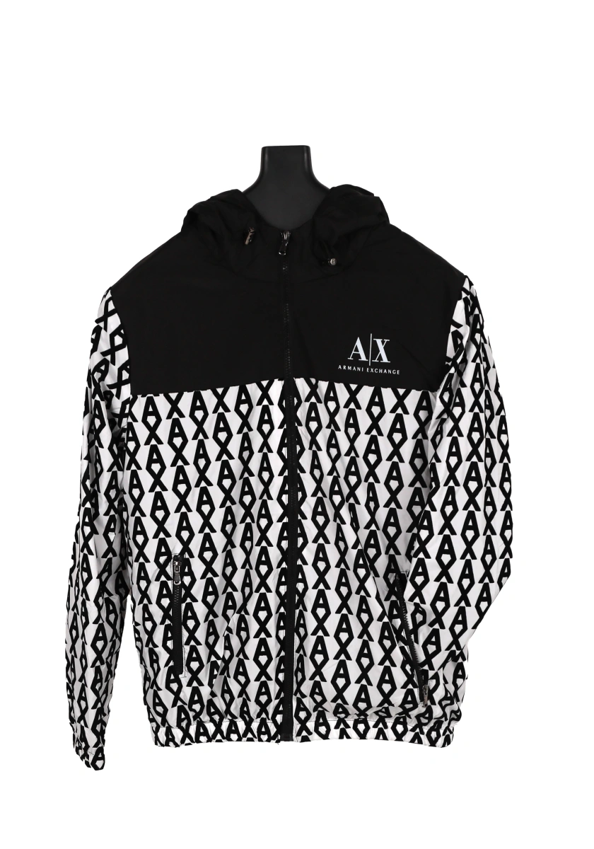 Armani Exchange AX Desenli Beyaz Yağmurluk - Görsel 1